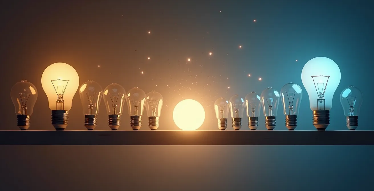 Verschiedene ältere Smart-Home-Lampen verbunden über eine zentrale Bridge