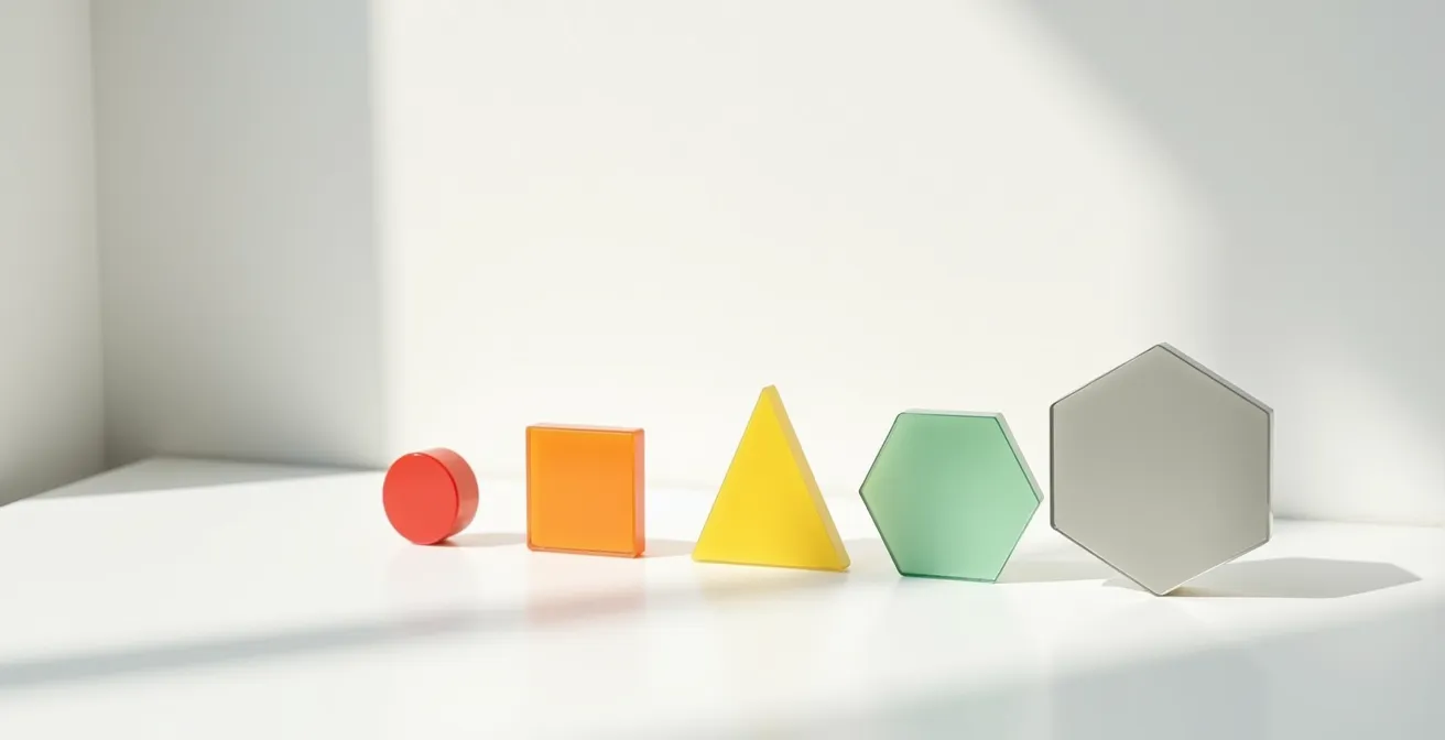 Minimalistische Darstellung von Prioritätsstufen durch abstrakte Formen