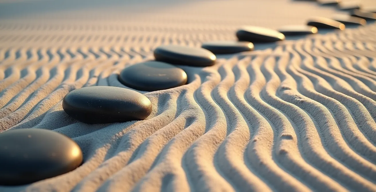Visuelle Metapher für strukturiertes Zeitmanagement ohne digitale Elemente