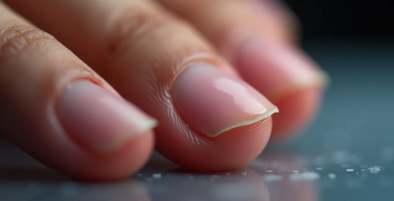 Nahaufnahme einer Hand mit Finger auf Kameralinse zur HRV-Messung